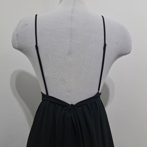 Michael Costello X Revolve Justin Plunging Neckline Sexy Boho Goth Maxi Gown Sm - Picture 13 of 15